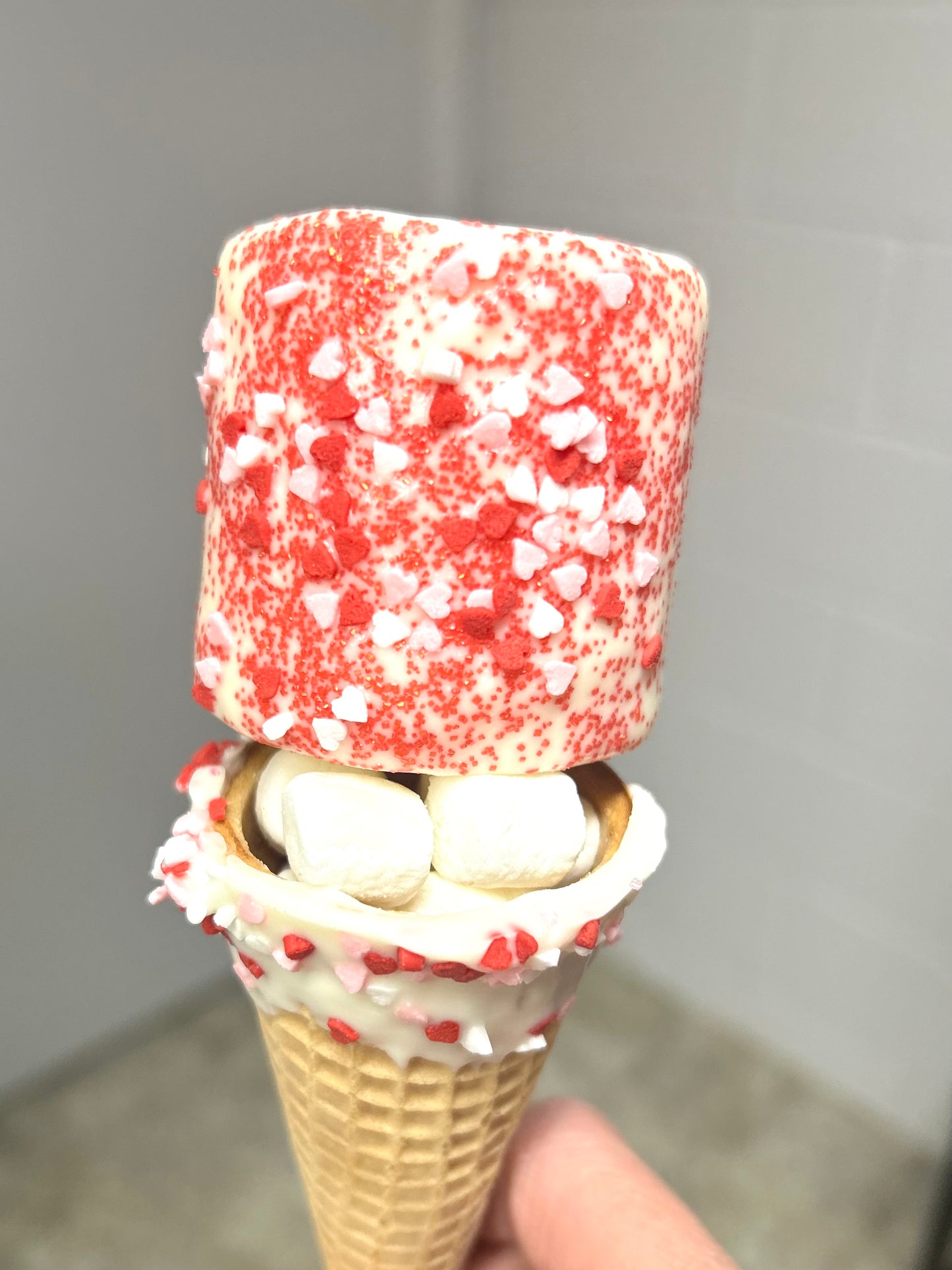 Chocolate Covered Marshmallow Cone Treat