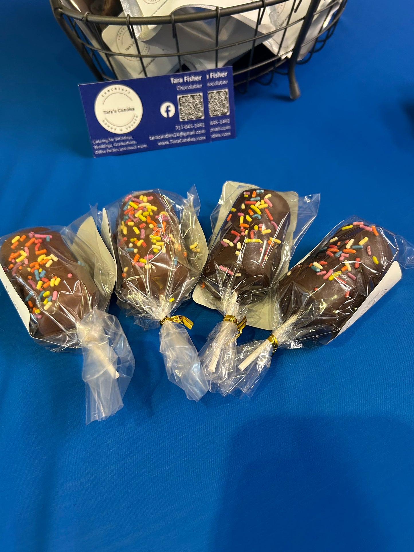 Chocolate Covered Marshmallows with Sprinkles