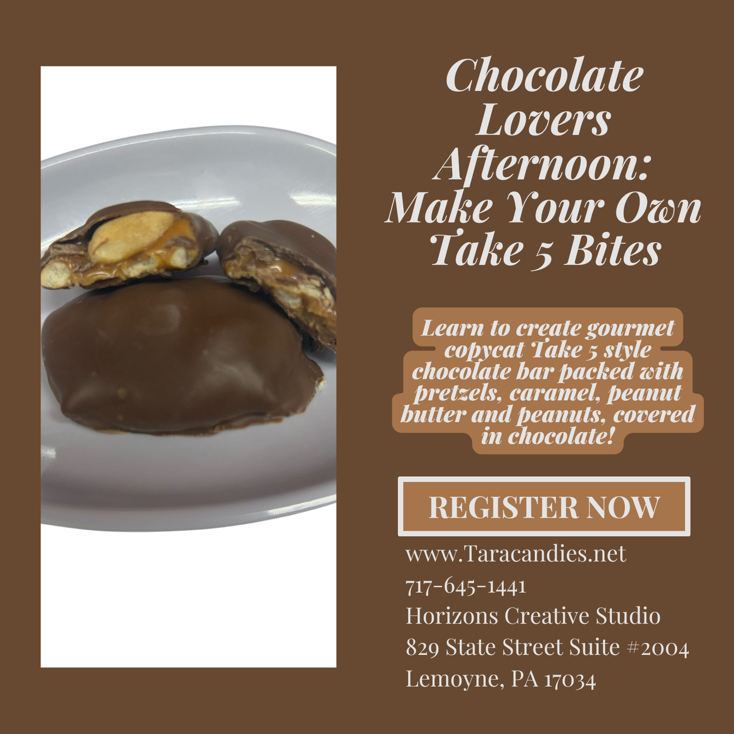 Chocolate Lovers Afternoon: Make Your Own Take 5 Bites 2/22/26
